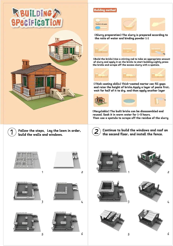 Bricks construction 209 pcs farmhouse