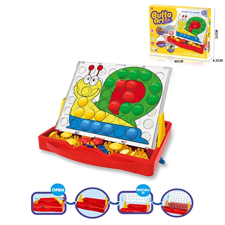 Button art learning game
