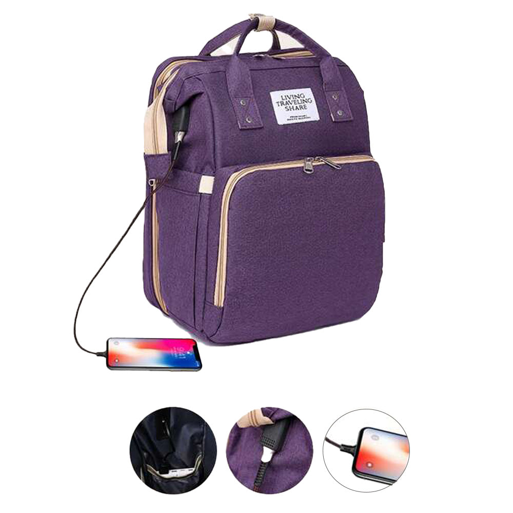 Diaper bag and changing station - grey