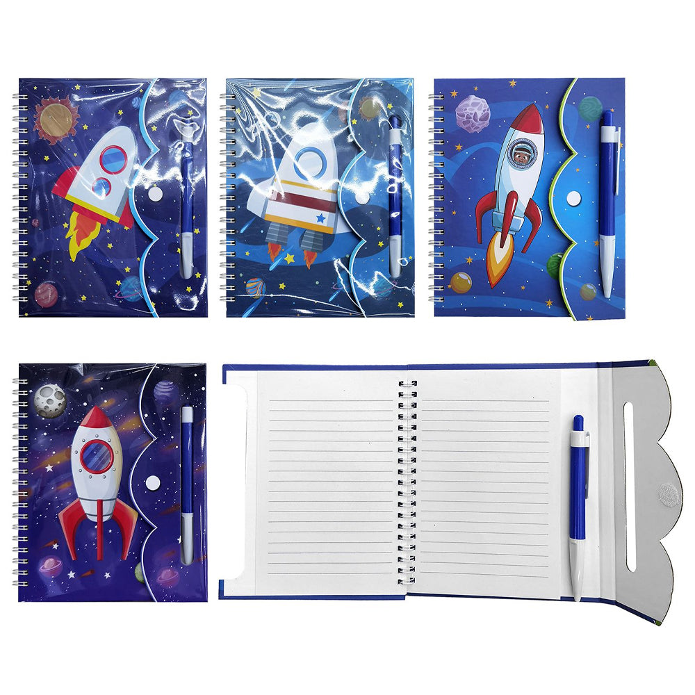 Spaceship notebook with pen