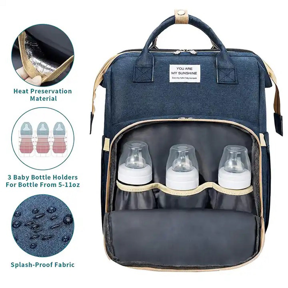 Diaper bag and changing station - grey