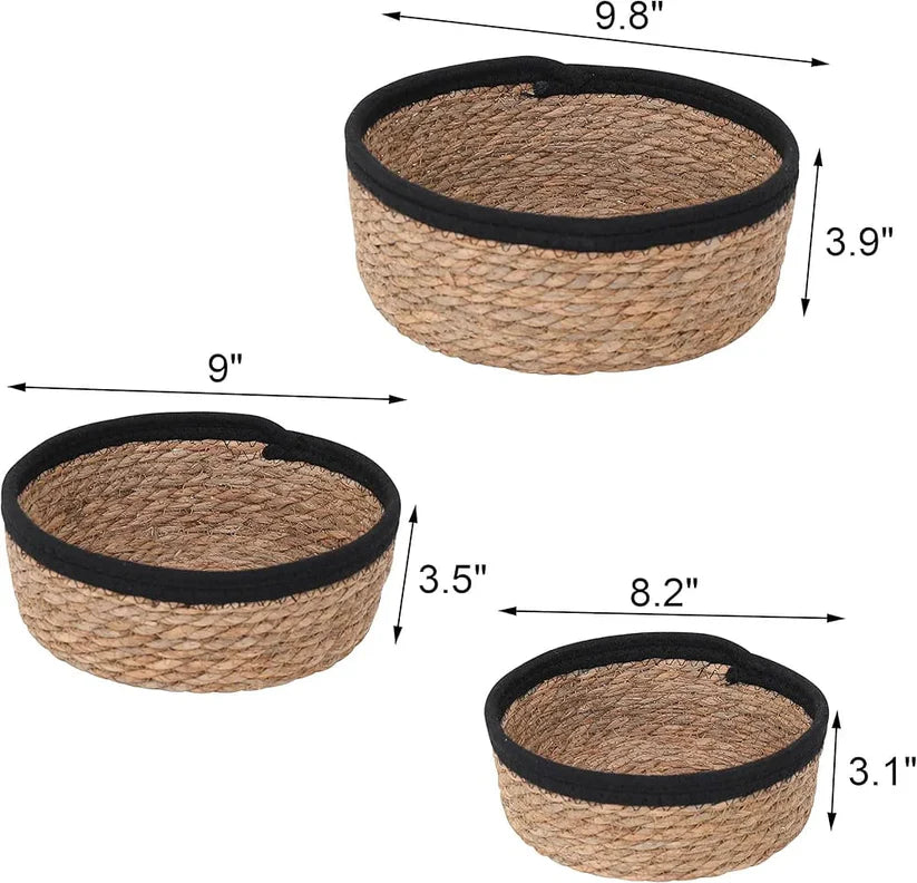 Rattan Basket set of 3 - Black
