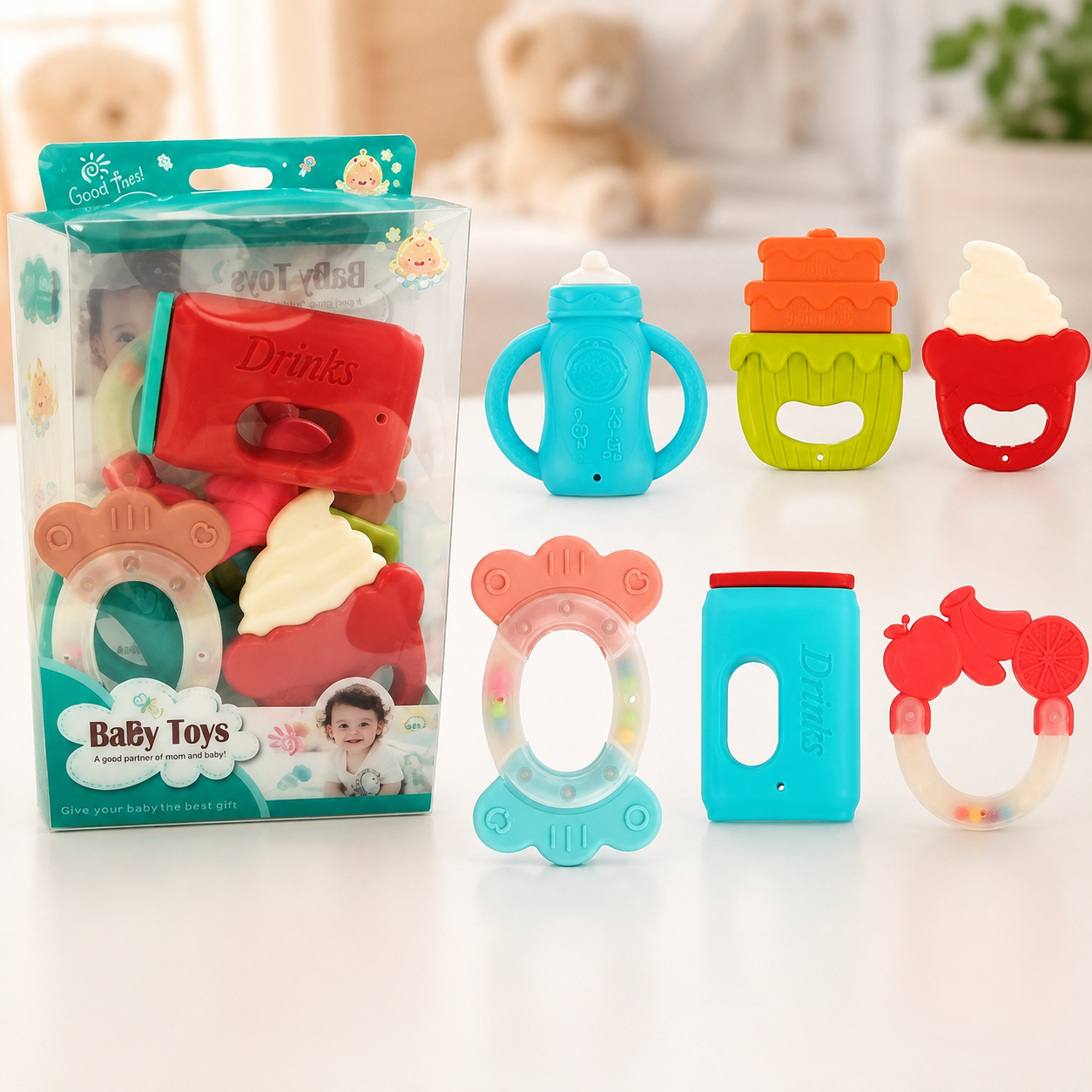 Baby teething toy set