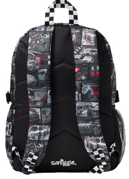 Smiggle race car backpack