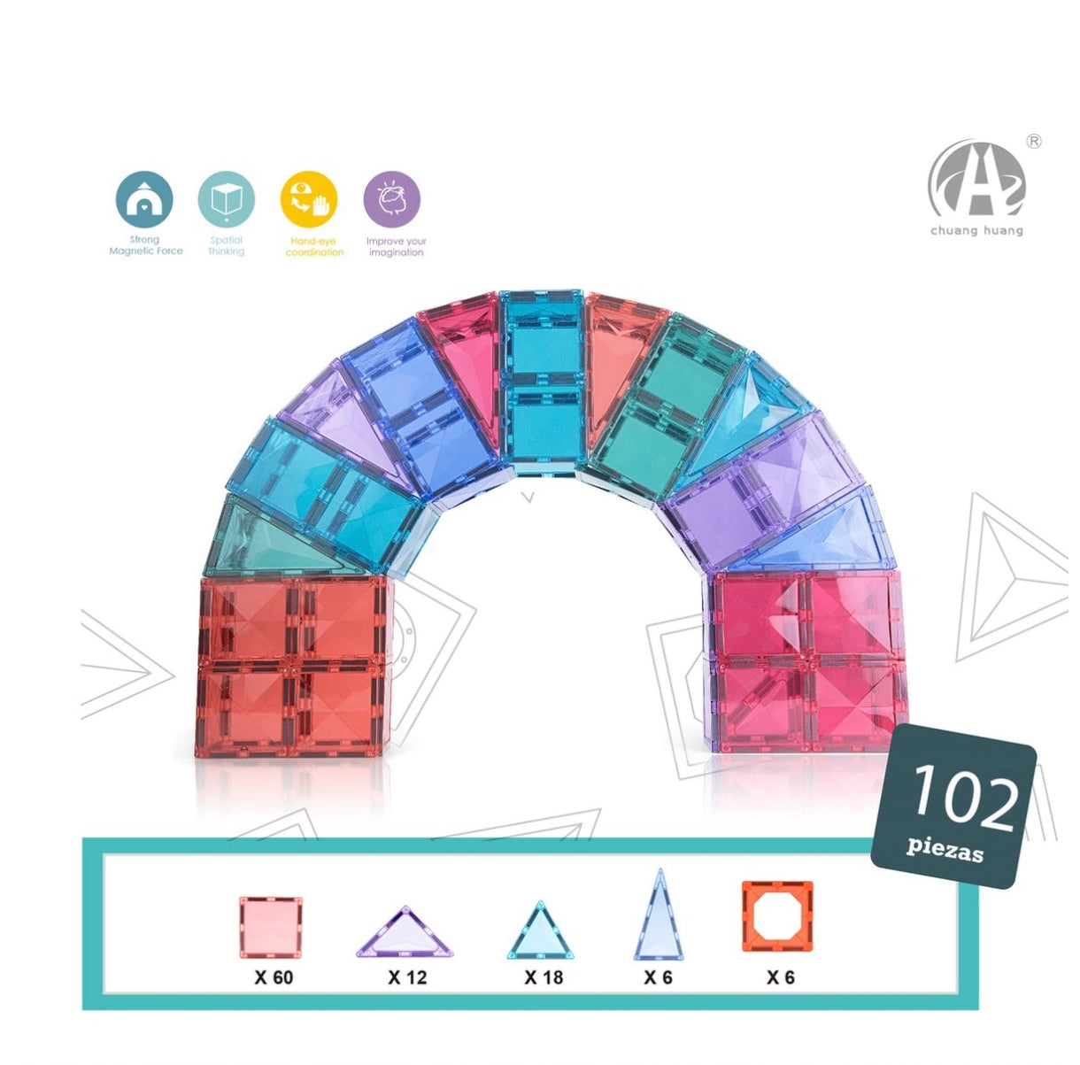 Magnetic tiles in a box
