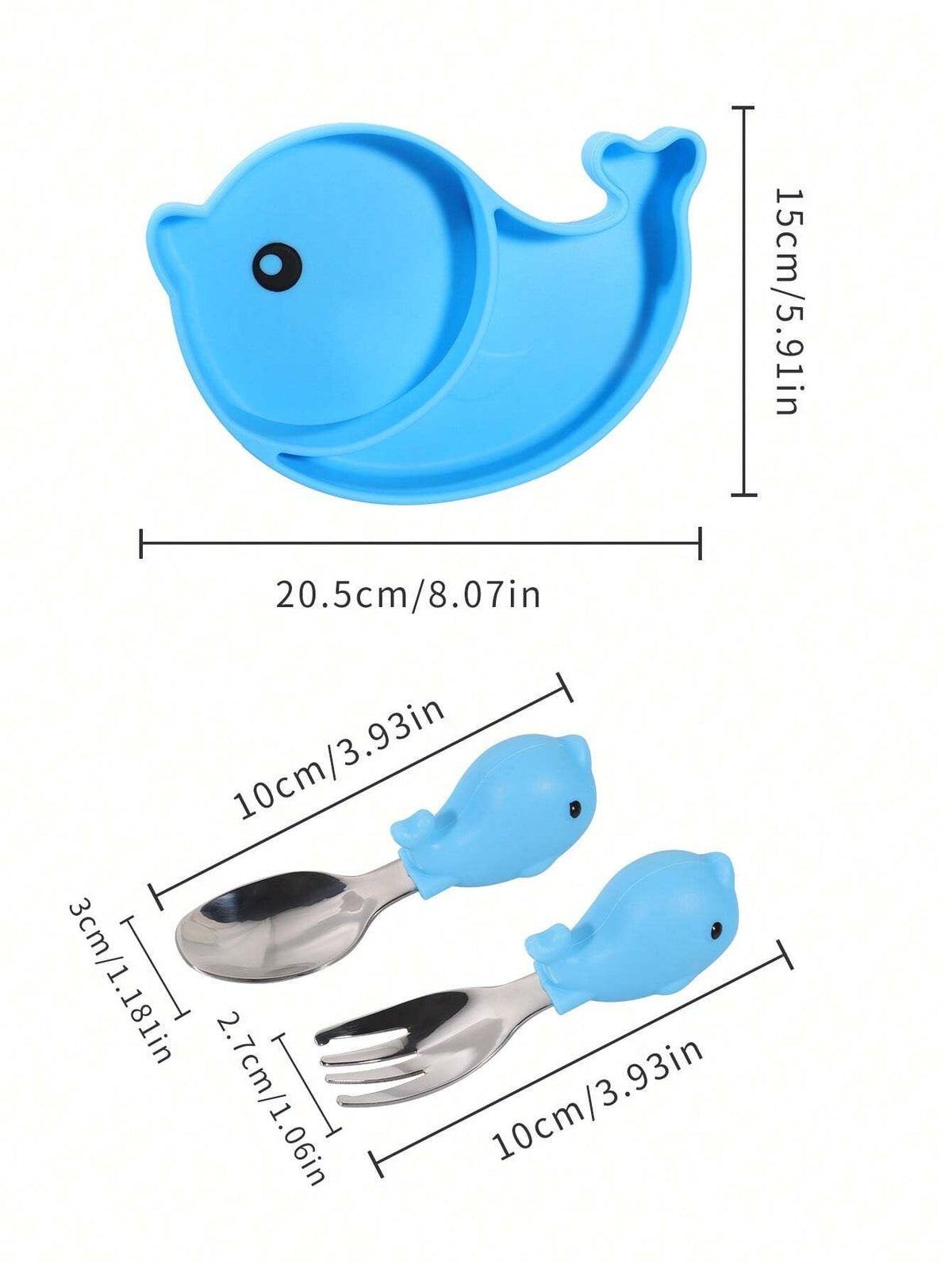 Dolphin silicone tableware