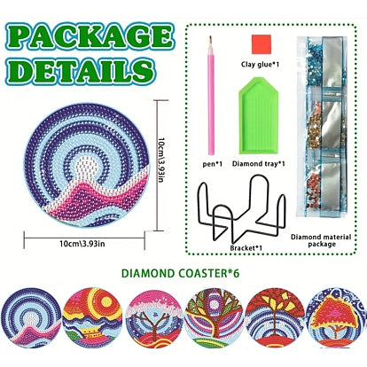 Diamond painting coaster set