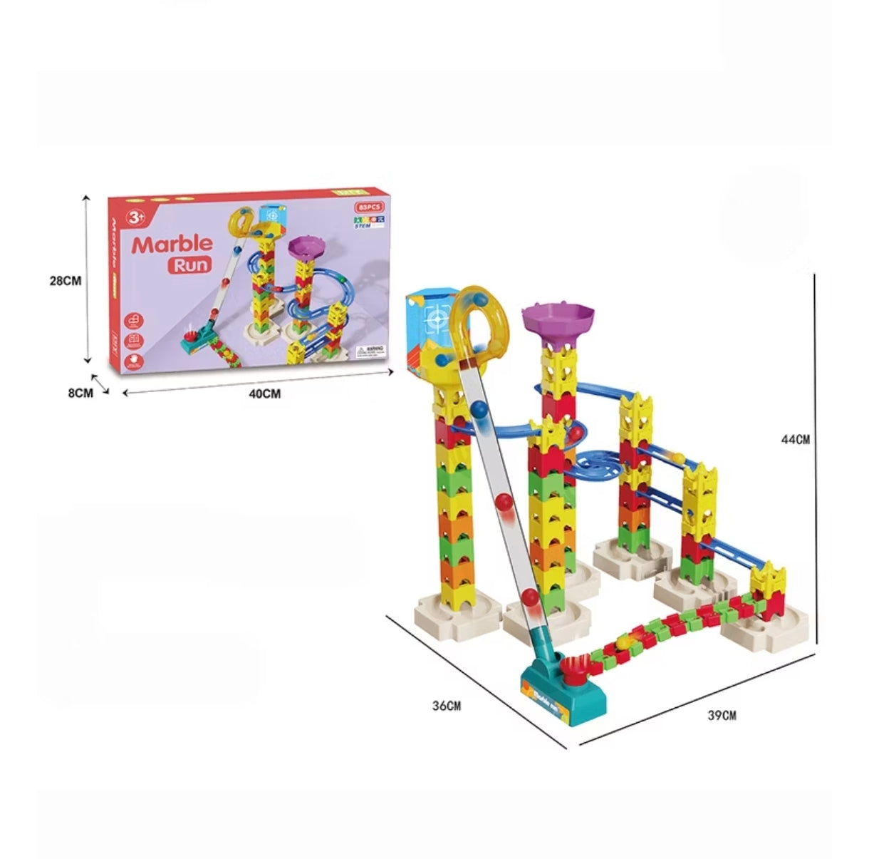 Marble run track set - 83 pcs