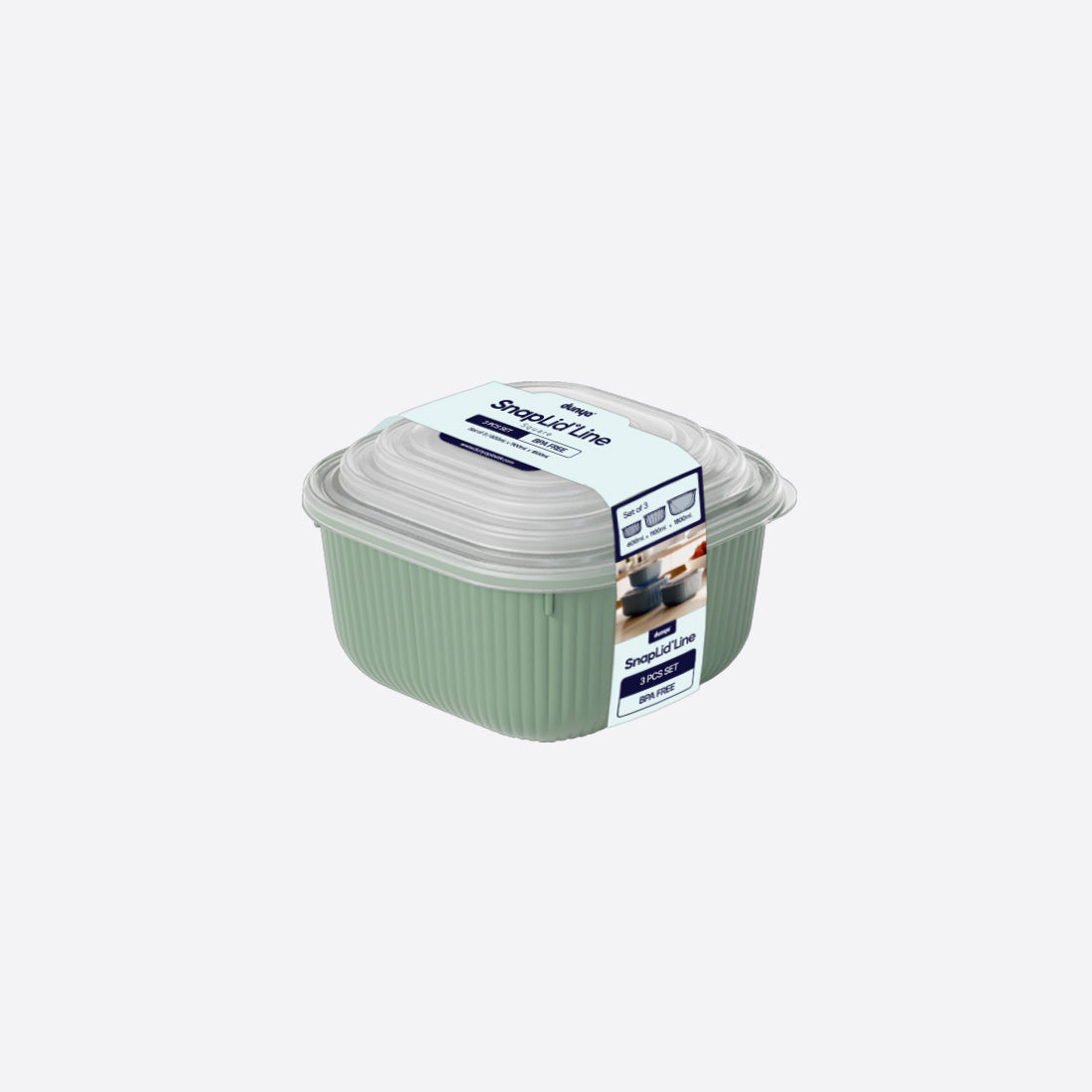Snap lid square container set of 3