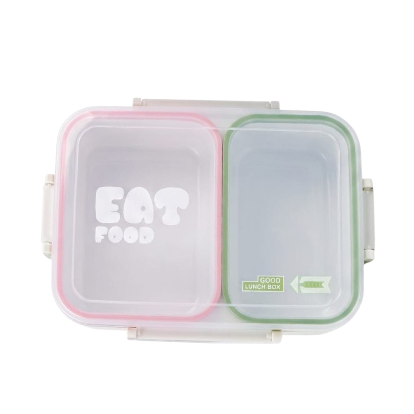 Plastic lunch box with transparent lid