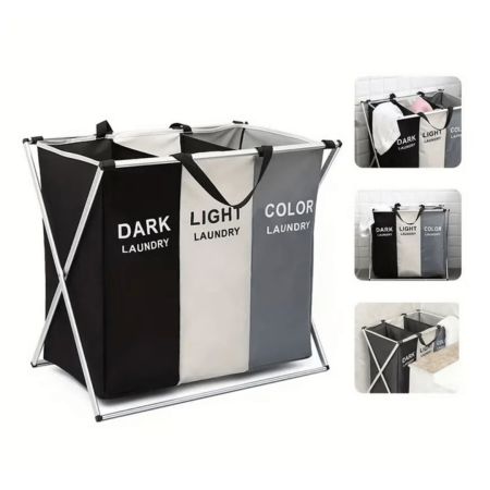 Divided laundry basket