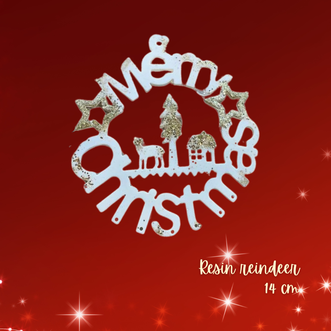 Resin merry Christmas ornament