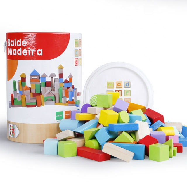 100 pcs wooden blocks