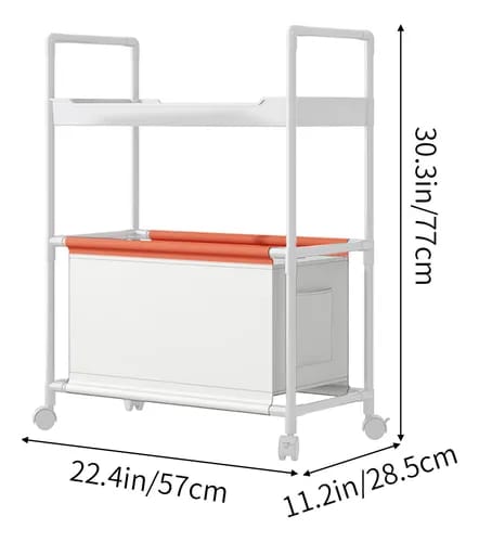 2-Tier rolling storage cart