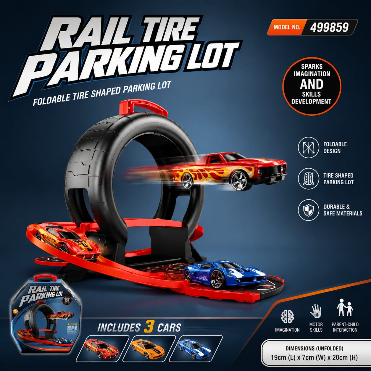 Rail tire parking lot