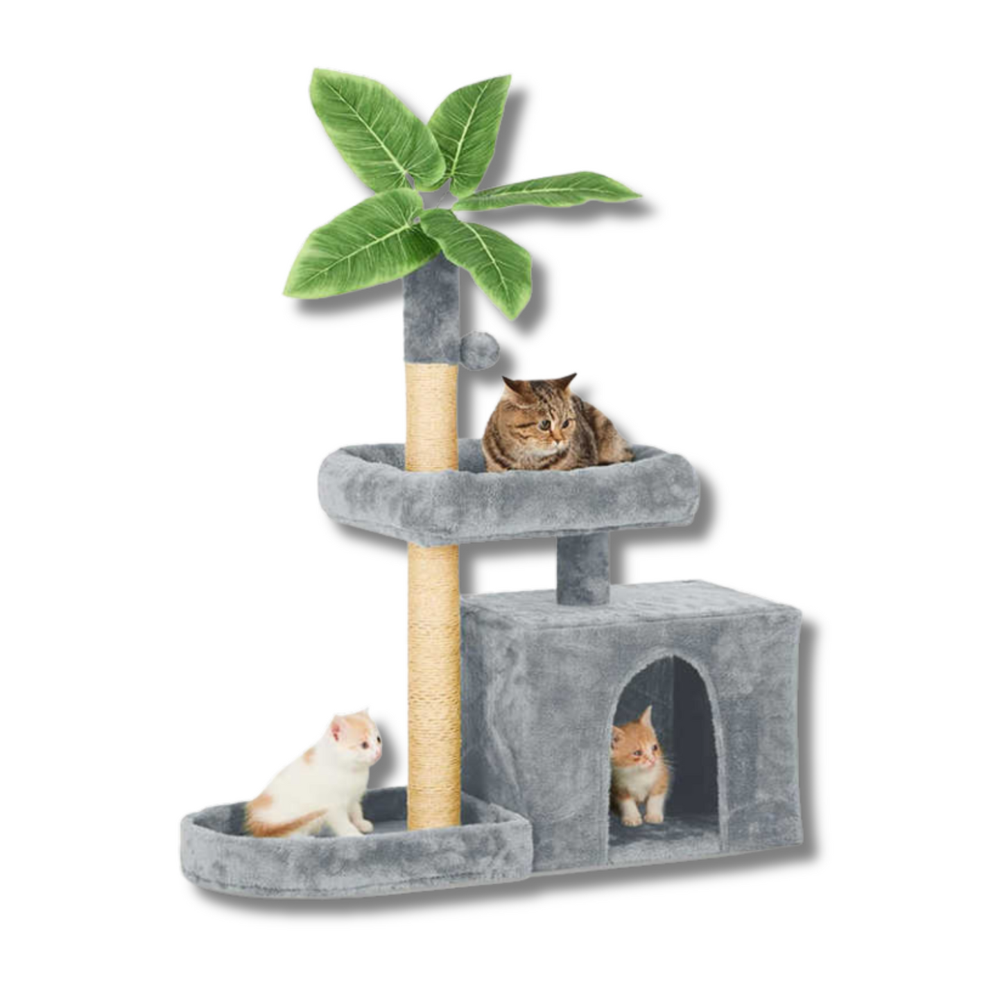 Cat tree house with toys