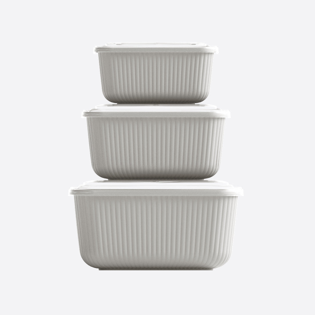 Snap lid rectangular set of 3 containers