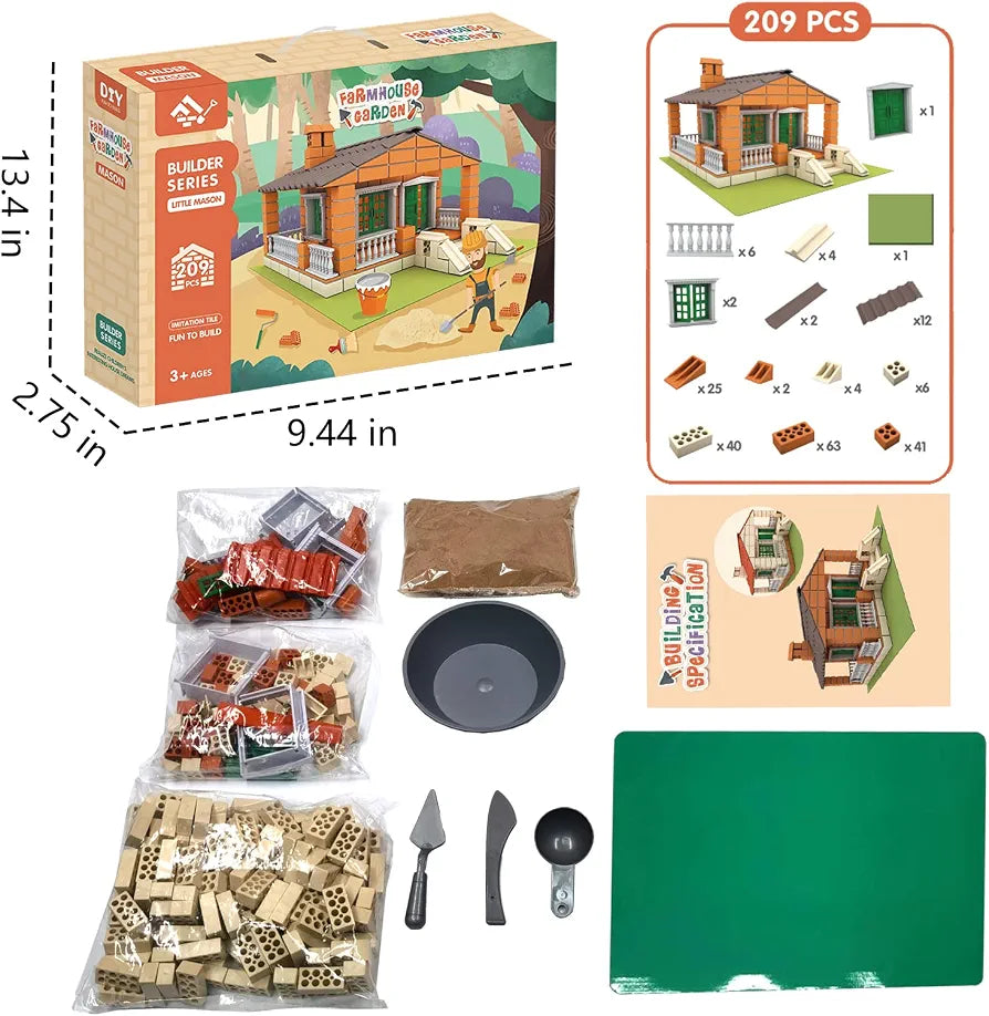 Bricks construction 209 pcs farmhouse