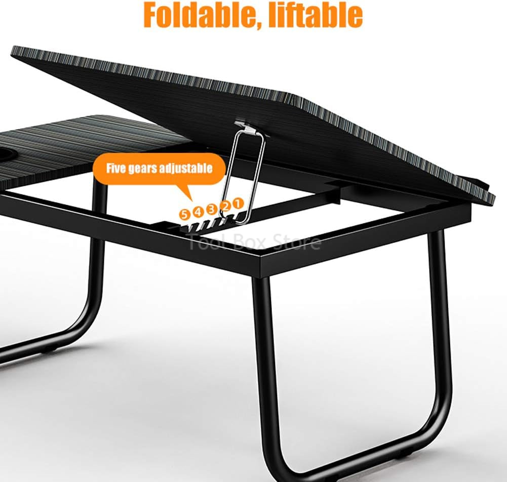 Foldable adjustable laptop table