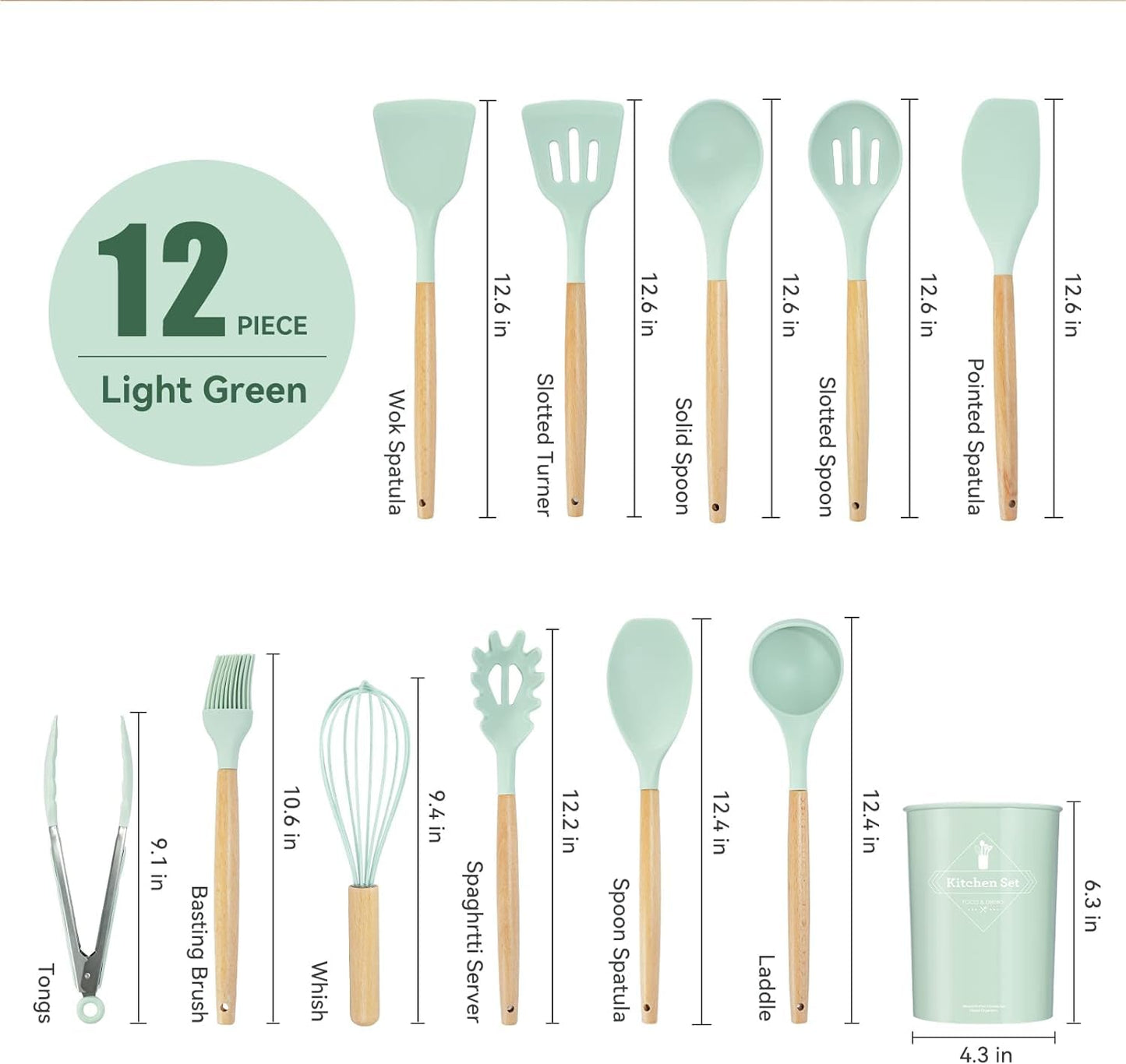 12 pcs silicone utensils