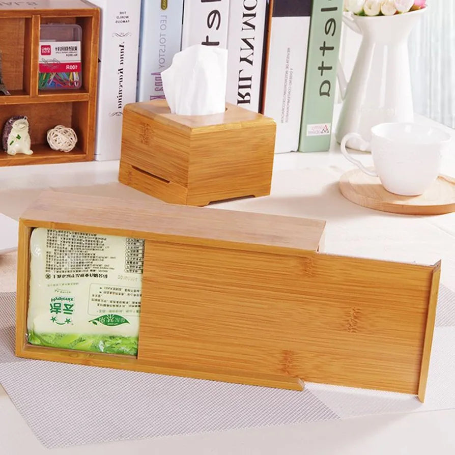 Bamboo tissue box