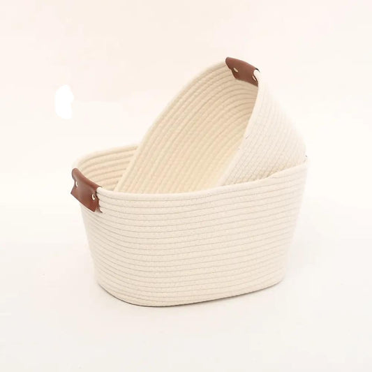 Woven storage basket set of 2