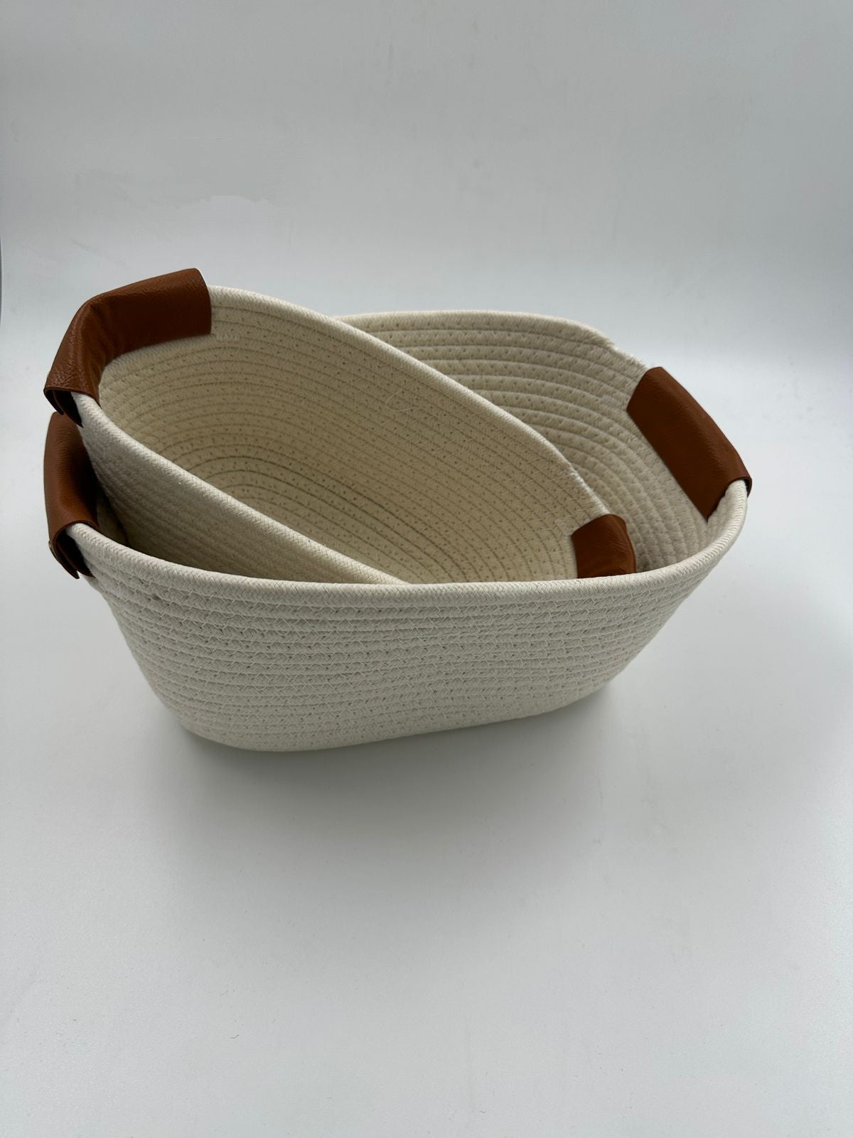 Woven storage basket set of 2