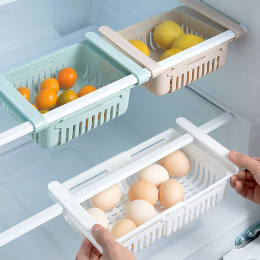 Pull out refrigerator storage basket