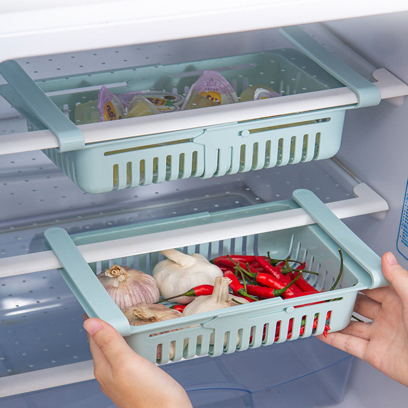 Pull out refrigerator storage basket