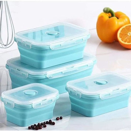 Collapsible silicone storage containers