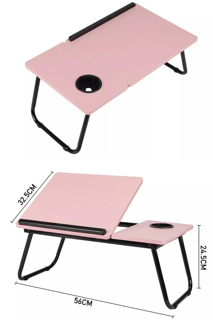 Foldable adjustable laptop table