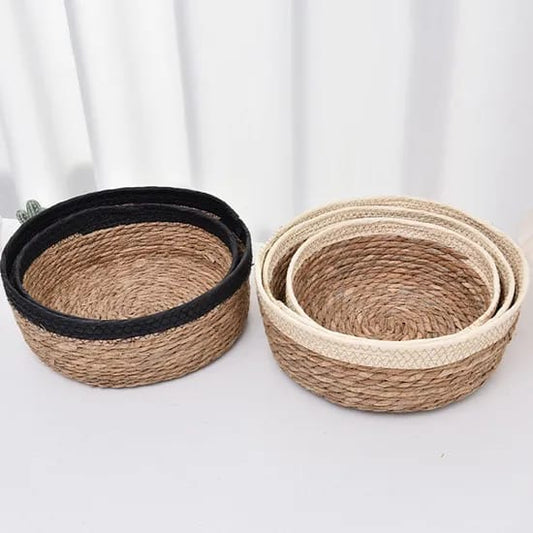 Rattan Basket set of 3 - Black