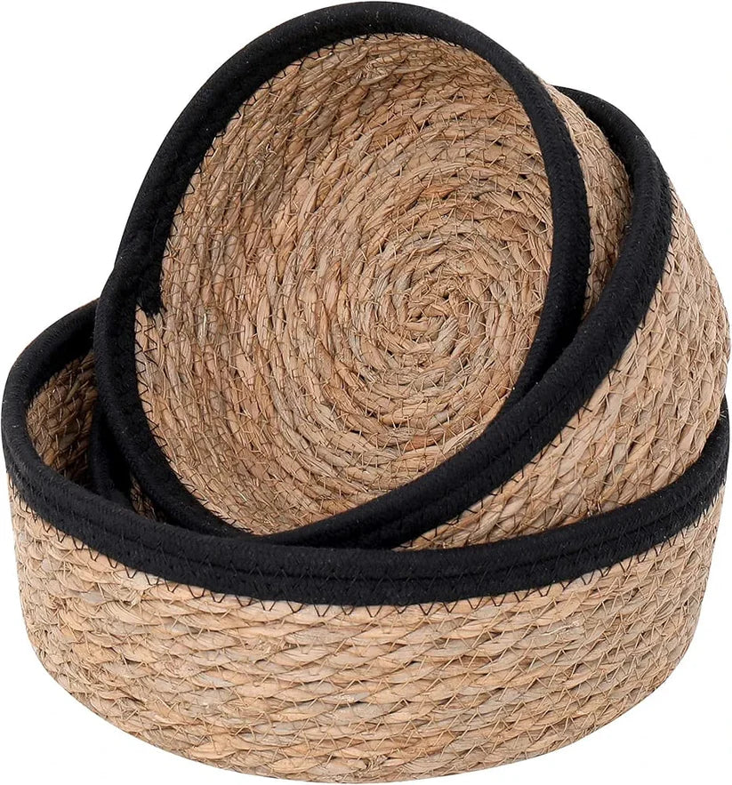 Rattan Basket set of 3 - Black