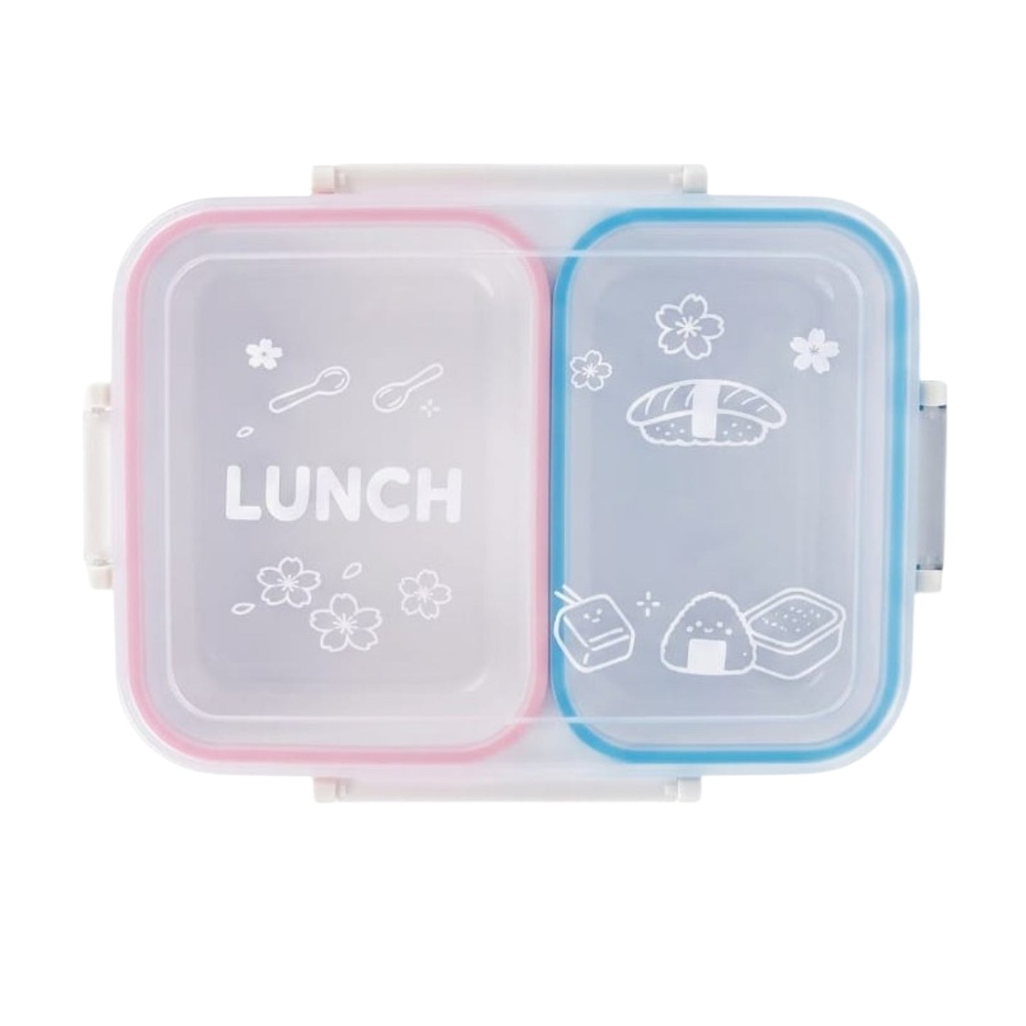 Plastic lunch box with transparent lid