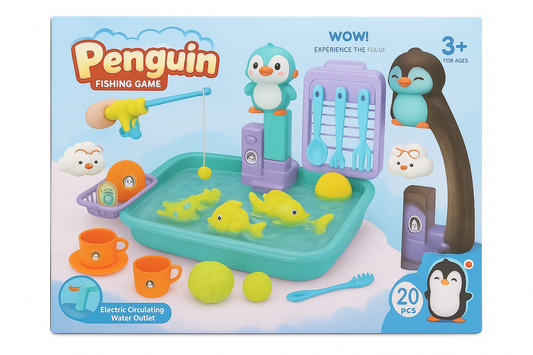 Penguin fishing game set
