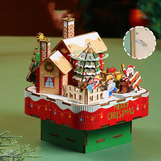 Christmas scene music box and 3D puzzle