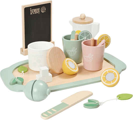 Wooden lemon tea set