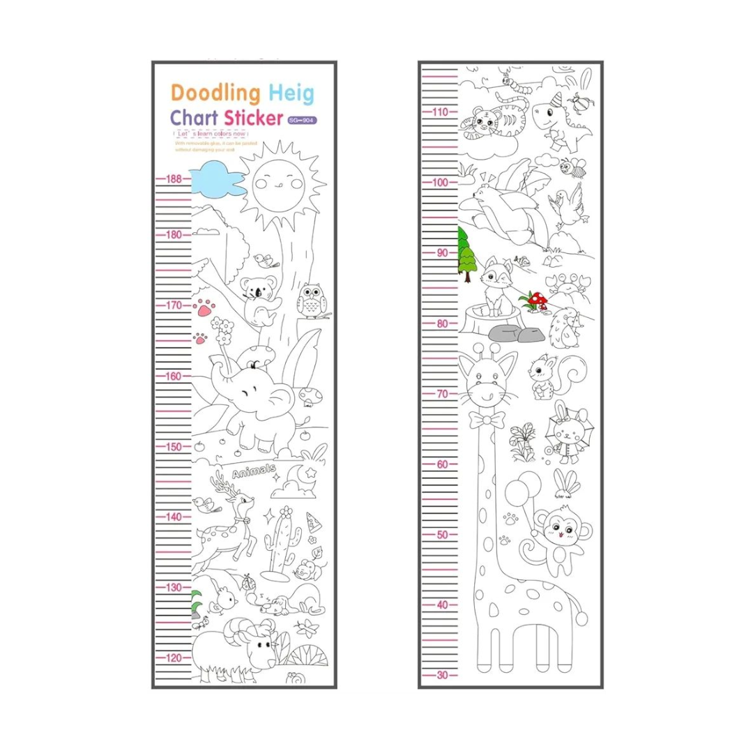 Doodling height chart - animals