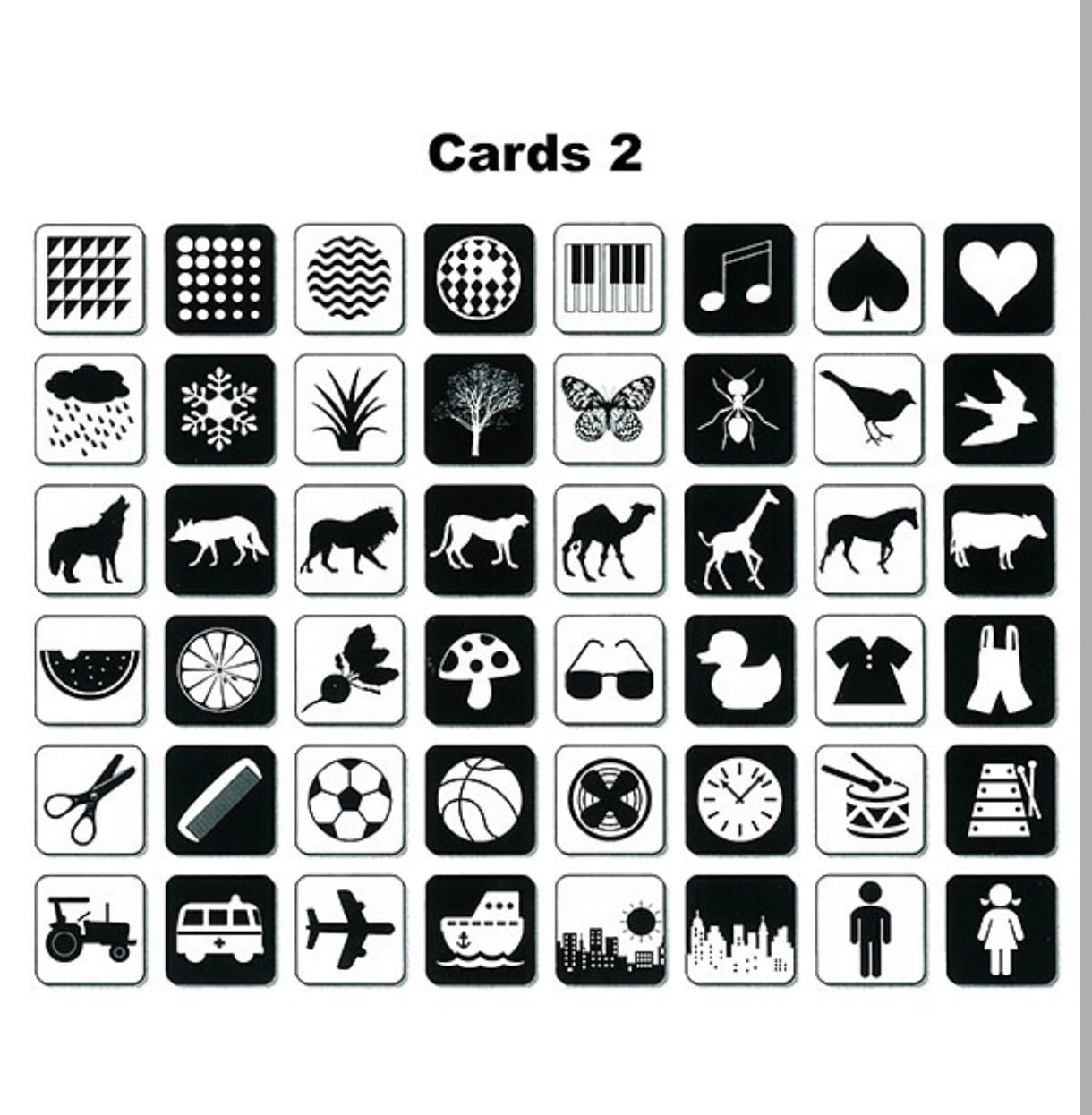 Baby black and white cards