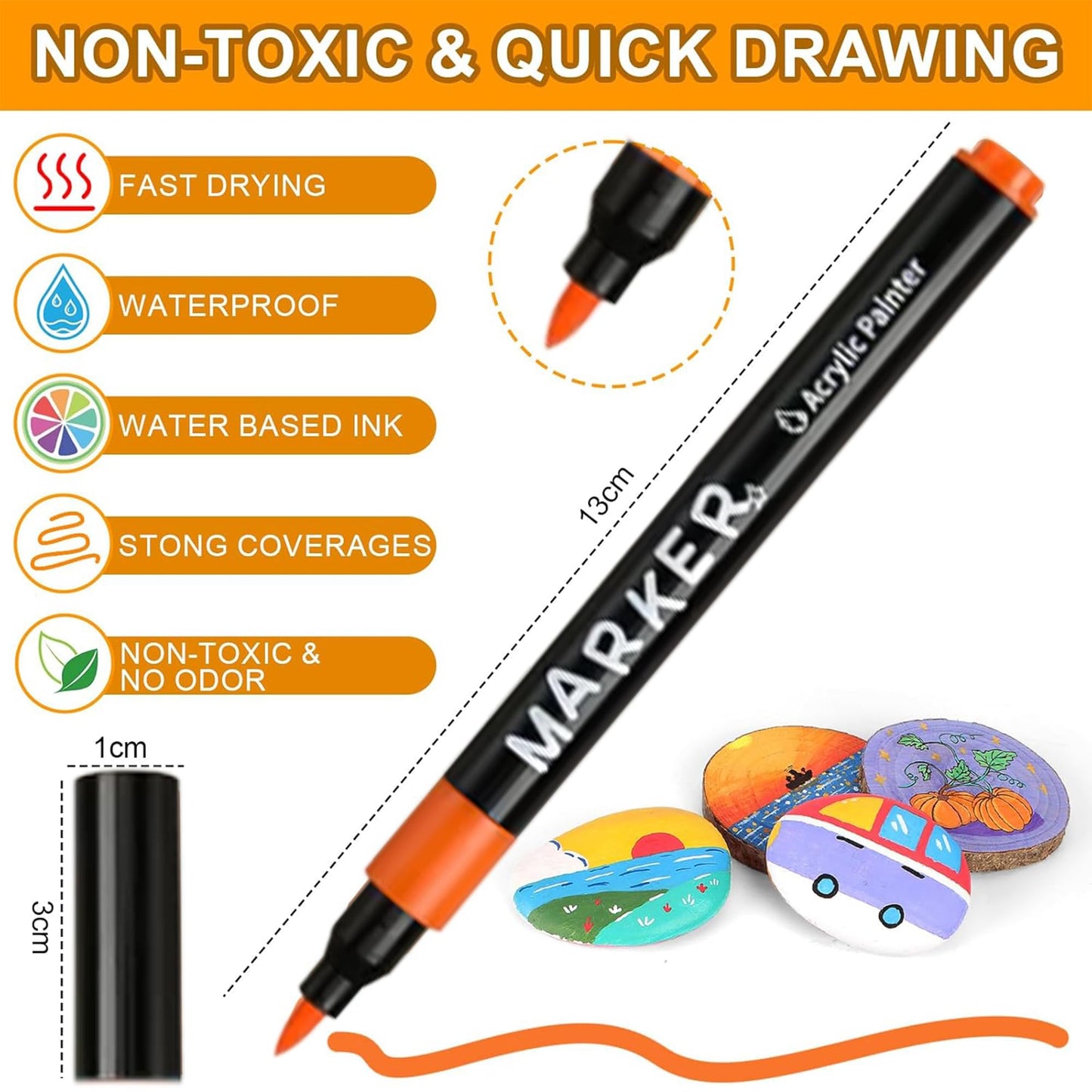 48 colors acrylic markers
