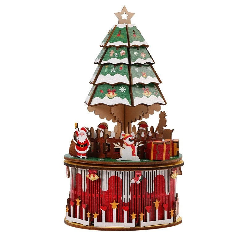 Christmas tree music box and 3D puzzle