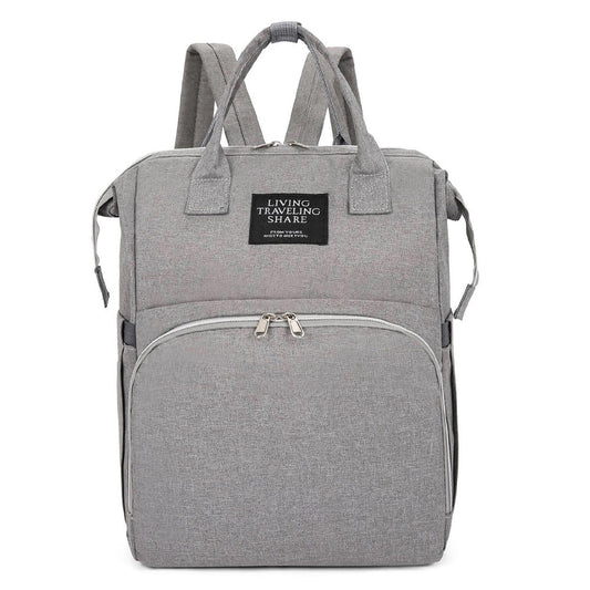 Diaper bag and changing station - grey