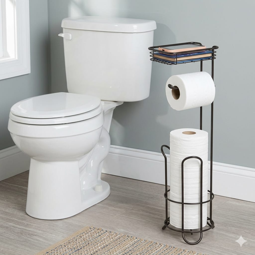 Black toilet paper holder