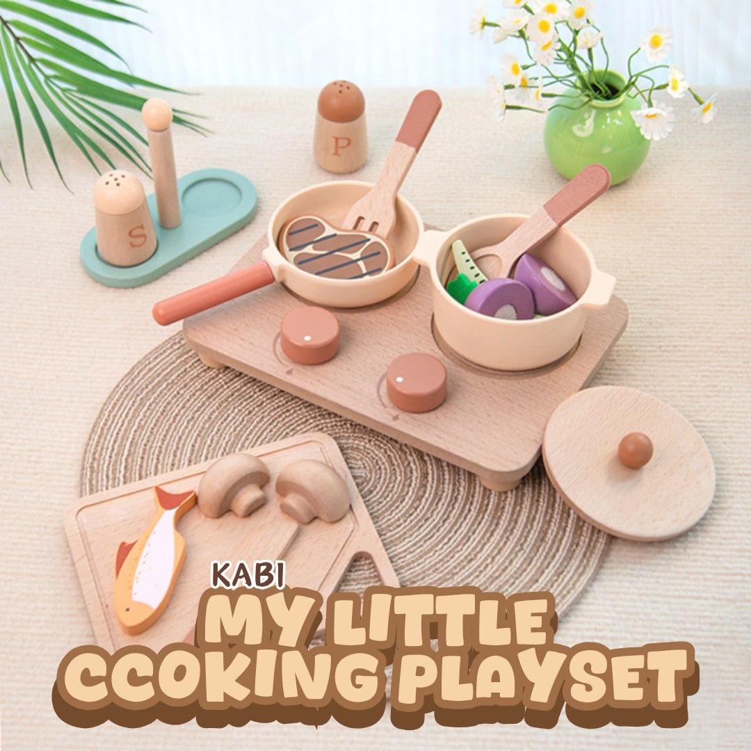 Wooden cooking playset