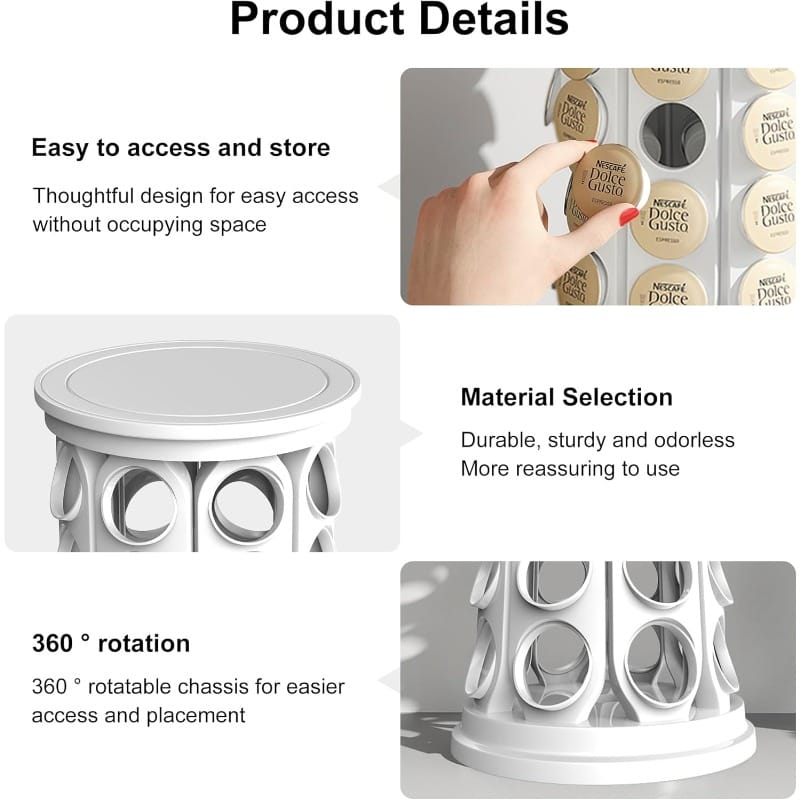 Rotating capsules plastic dolce gusto stand