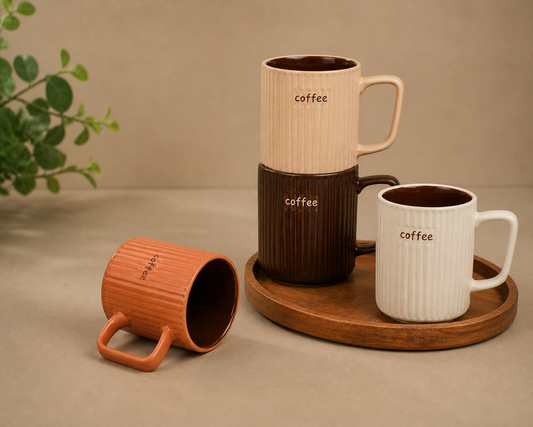 Ceramic coffee mugs - set of 4