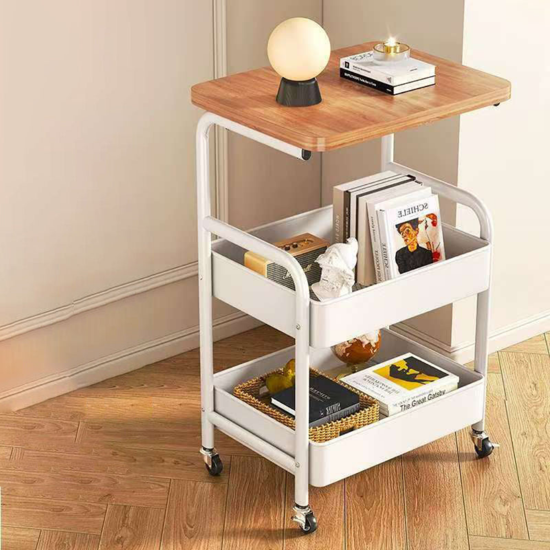 2 racks trolley with wood top