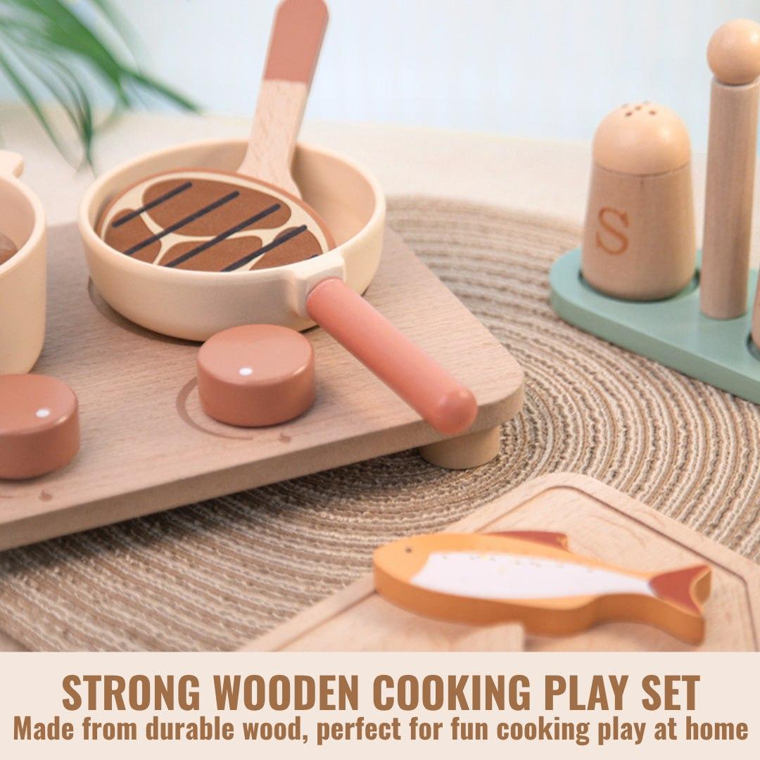 Wooden cooking playset