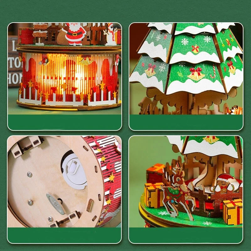 Christmas tree music box and 3D puzzle