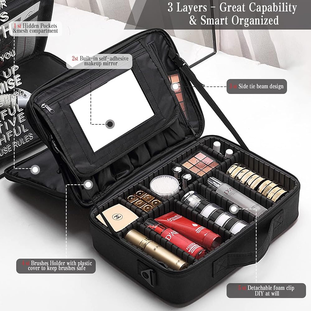 Large travel makeup case